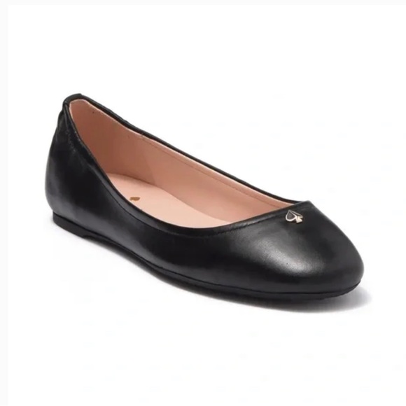 Kate Spade Womens Keaton Ballet Flats Shoes Black Leather Slip On Size 5.5B - Picture 2 of 4